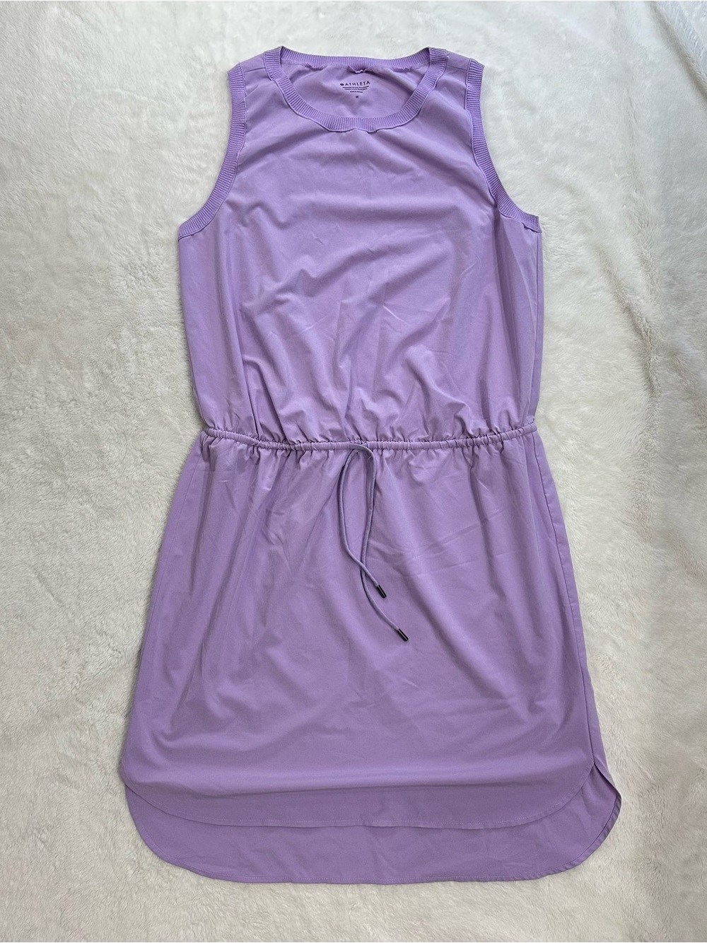 Athleta Rincon Dress Purple Sleeveless Drawstring Athletic Travel Casual Size M